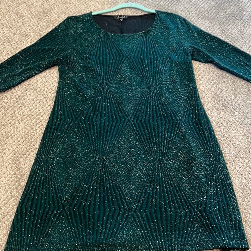 Green and black sparkly holiday dress